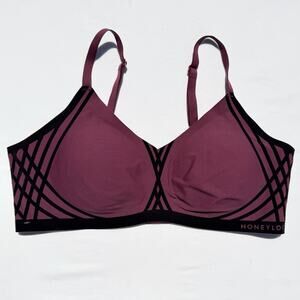 Honeylove Silhouette Bra Velvet Fig Burgundy Womens Large Wireless